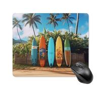 Surf's Up Tapis de souris carré pour ordinateur portable avec base en caoutchouc antidérapant 18 x 22 cm Tapis de souris de jeu ultra fin pour ordinateur portable Accessoires de bureau