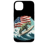 Surf's Up with American Dinosaur Costume Coque pour iPhone 14 Plus