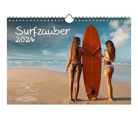 Surfzauber Calendrier format A4 pour les vacances de plage et le surf 2024 - Seelenzauber