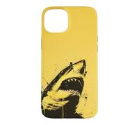 Surge de Requin Blanc Noir et Jaune - Oceanic Blaze Coque pour iPhone 15 Plus