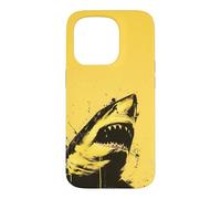 Surge de Requin Blanc Noir et Jaune - Oceanic Blaze Coque pour iPhone 15 Pro