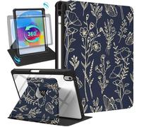 SurgeCraft Étui pour iPad 10e génération, 10,9 po 2022, support rotatif à 360 degrés avec porte-crayon pour femmes et filles, jolie esthétique pour Apple iPad 10e génération