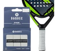 Surgrip Raquex Evade pour raquettes de padel -Blanc - Paquet de 3 surgrips pour padel, 0,65mm d'épaisseur- Surgrip antidérapant absorbant et légèrement adhésif pour raquettes de padel ou de pickleball
