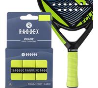 Surgrip Raquex Evade pour raquettes de padel - Jaune- Paquet de 3 surgrips pour padel, 0,65mm d'épaisseur- Surgrip antidérapant absorbant et légèrement adhésif pour raquettes de padel ou de pickleball