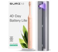 SURI 1.0 Sonic Brosse à dents électrique avec étui de voyage pour nettoyage UV | 1 mois + batterie | Conçue en Californie | Brosse à dents électrique pour adultes | Brosses à dents de voyage | Brosse