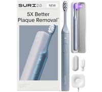 SURI 2.0 Brosse à dents électrique Sonic avec capteur de pression et étui de voyage pour nettoyage UV | 1 mois + batterie | Conçue à Londres | Brosse à dents électrique pour adultes | Brosses à dents