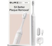 SURI 2.0 Nouvelle Brosse à Dents Électrique Sonique avec Capteur de Pression | Batterie de 1 Mois+ | N°1 au Royaume-Uni | Brosse à Dents Électrique pour Adultes | Brosses à Dents Soniques | Blanc