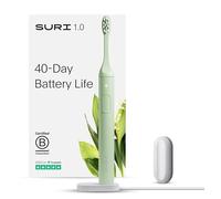 SURI Brosse à dents électrique - Brosses à dents électriques durables primées pour adultes, brosse à dents fine et accessoires, batterie de 40 jours et plus, brosse à dents de voyage, certifié B Corp