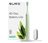 SURI Brosse à dents électrique - Brosses à dents électriques durables primées pour adultes, brosse à dents fine et accessoires, batterie de 40 jours et plus, brosse à dents de voyage, certifié B Corp