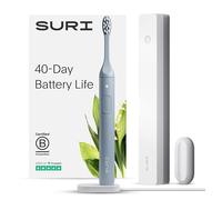 SURI Brosse à dents électrique - Conçu de manière durable en Californie Brosses à dents électriques Adultes Brosse à dents de voyage Sonique fine et durable Batterie de 40 jours