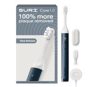 SURI Brosse à dents électrique Core Sonic | Jusqu'à 4 semaines de batterie | Couvre-tête de voyage | Capteur de pression | Corps bio-basé* | Minuterie de 2 minutes | Têtes à base de plantes - Bleu
