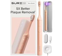SURI Brosse à dents électrique Sonic 2.0 avec capteur de pression et étui de voyage de nettoyage UV | Batterie de plus de 35 jours | N° 1 au Royaume-Uni | Brosse à dents électrique durable pour