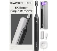 SURI Brosse à dents électrique Sonic 2.0 | Capteur de pression et étui de voyage de nettoyage UV | 1 mois + batterie | Conçue à Londres | Brosse à dents électrique pour adultes | Brosses à dents de
