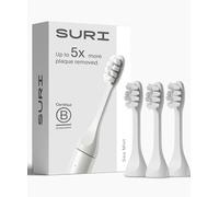 SURI Lot de 3 têtes de brosse à dents électriques recyclables Gratte-langue intégré, têtes de rechange durables