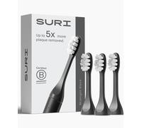 SURI Lot de 3 têtes de brosse à dents électriques recyclables Gratte-langue intégré, têtes de rechange durables