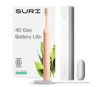SURI Brosse à dents électrique - Brosses à dents électriques durables primées pour adultes, brosse à dents et accessoires, batterie de plus de 40 jours, brosse à dents de voyage avec étui de nettoyage