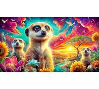 Suricate 1000 pièces Papier recyclé Puzzle Extremement Difficile Jeux éducatifs pour Toute la Famille Cadeau pour Femmes et Hommes 38x52cm/1000pcs