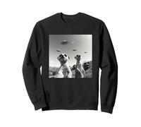 Suricate drôle Pose pour Un Selfie tandis Que Les OVNIS volent bizarrement Sweatshirt