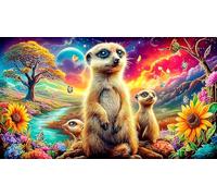 Suricate Jeu de Puzzle 1000 pièces Papier recy xtremement Difficile Jeu Stimulant pour Toute la Famille Cadeau pour Femmes et Hommes 70x50cm/1000pcs