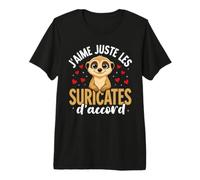 Suricate Mignon Kawaii Amoureux Savane T-Shirt Haut de Gamme