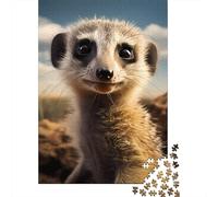 Suricate Mignon Paquet 1000 Pièces Carton Recyclé Photo Animal Sauvage Puzzle, Jeu Éducatif, Cadeau Personnalisé, Décor Mural & Vacances Famille 52x38cm/1000pcs