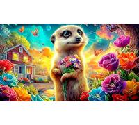 Suricate Papier recyclé Puzzle 1000 pièces Idée Cadeau Parfaite Jeux éducatifs pour Toute la Famille Cadeau pour Femmes et Hommes 38x26cm/1000pcs