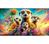 Suricate Puzzle pour Toute la Famille Cadeau pour Femmes et Hommes 1000 pièces Papier recyclé Jeu Familial Amusant & Stimulant Jeux éducatifs 38x26cm/1000pcs