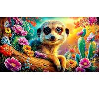 Suricate Puzzle pour Toute la Famille Cadeau pour Femmes et Hommes 1000 pièces Papier recyclé Jeu Familial Amusant & Stimulant Jeux éducatifs 38x26cm/1000pcs