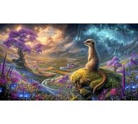 Suricate Puzzle pour Toute la Famille Cadeau pour Femmes et Hommes 1000 pièces Papier recyclé Jeu Familial Amusant & Stimulant Jeux éducatifs 38x52cm/1000pcs