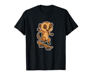 Suricate Skateboard Retro Cartoon T-Shirt