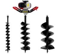Suricut Tarière Thermique Semi-Professionnelle 62 cm3 + Lot de 3 mèches (100, 200 et 300 mm)
