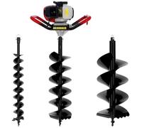Suricut Tarière Thermique Semi-Professionnelle 62 cm3 + Lot de 3 mèches (100, 200 et 300 mm)