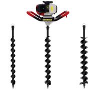 SURICUT - Tarière thermique SEMI-PROFESSIONNELLE 62 cm3 + lot de 3 mèches (60, 80 et 100 mm)