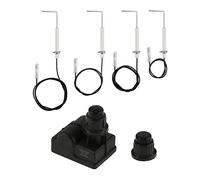 SURIEEN Kit de montage pour allume-barbecue, générateur d'étincelles à gaz, allume-feu électronique AA, bouton poussoir pour barbecue, avec 4 électrodes, fil d'allumage compatible avec grille de