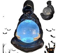Suriels and Floating Bat Crystal Ball - Avec chauves-souris flottantes pour des vibrations envoûtantes et magiques, boules de cristal du dieu de la mort, lumière LED, boule d'eau sinistre faucheuse