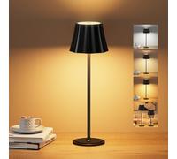 Suright Lampe de Table Sans Fil,3 Températures de Couleur, Luminosité Réglable, Lampe de Table LED Tactile Rechargeable, P54 Étanche pour Intérieur/Extérieur Chambre Salon Camping Jardin Café