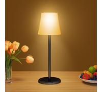 Suright Lampe de Table Sans Fil Avec 3 Température de Couleur+RGB, Rechargeable Lampe de Chevet Luminosité Réglable, Contrôle Tactile IP54 Etanche pour Restaurant, Chambre, Camping, Café