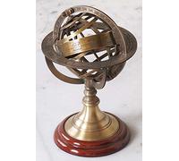 Surin Shakti Entreprises Laiton antique Finition Sphère armillaire Décor nautique zodiaque Sphère Globe 22,9 cm Home décoratifs