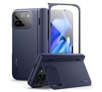 SURITCH Coque Compatible avec Google Pixel 9 Pro Fold avec Béquille Coque à charnière et Protection d'écran Fine et Robuste Résistante aux Chocs Case pour Pixel 9 Pro Fold 2024 - Bleu