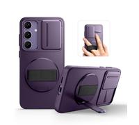 SURITCH Coque Compatible avec Samsung Galaxy S24 Plus avec Poignée de Support Rotative à 360° Béquille Invisible et Coque Coulissante pour Appareil Photo Étui Protection Résistante aux Chocs-Violet