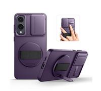 SURITCH Coque Compatible avec Samsung Galaxy S25 Edge avec Poignée de Support Rotative à 360° Béquille Invisible et Coque Coulissante pour Appareil Photo Étui Protection Résistante aux Chocs-Violet