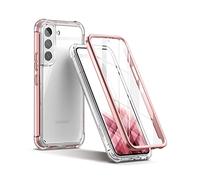 SURITCH Coque Compatible avec Samsung S22 360°Transparente Antichoc Silicone Bumper [Ultra Hybrid] Integrale Anti-Rayures Full Body Protection Etui Housse pour Galaxy S22 5G 6,1 Pouce(Or Rose)
