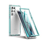 SURITCH Coque Compatible avec Samsung S22 Ultra 360°Transparente Antichoc Silicone Bumper [Ultra Hybrid] Integrale Anti-Rayures Full Body Protection Etui Housse pour Galaxy S22 Ultra 5G (Vert)