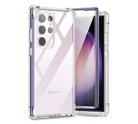 SURITCH Coque Compatible avec Samsung S23 Ultra 5G 360°Transparente Antichoc Silicone Bumper [Ultra Hybrid] Coque intégrale Anti-Rayures Full Body Protection Etui Housse (Violet)
