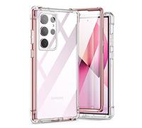 SURITCH Coque Compatible avec Samsung S23 Ultra 5G 360°Transparente Antichoc Silicone Bumper [Ultra Hybrid] Coque intégrale Anti-Rayures Full Body Protection Etui Housse (Or Rose)