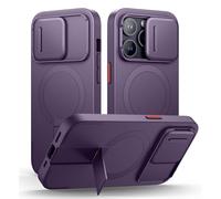 SURITCH Coque Magnétique Compatible avec iPhone 14 Pro, Coque de Protection avec Couvercle Coulissant pour Appareil Photo et Support réglable(Violet)