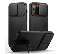 SURITCH Coque Magnétique Compatible avec iPhone 14 Pro Max, Coque de Protection avec Couvercle Coulissant pour Appareil Photo et Support réglable(Noir)