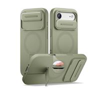 SURITCH Coque Magnétique Compatible avec iPhone Air, Coque de Protection avec Couvercle Coulissant pour Appareil Photo et Support réglable pour iPhone 17 Air(Vert)