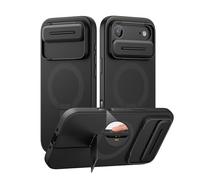 SURITCH Coque Magnétique Compatible avec iPhone Air, Coque de Protection avec Couvercle Coulissant pour Appareil Photo et Support réglable pour iPhone 17 Air(Noir)
