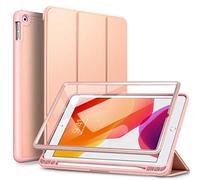 SURITCH Coque pour iPad 10.2 2021/2020/2019 (9e/8e/7e génération), Étui Housse de Protection Anti-Choc Smart Cover avec Support et Mise en Veille Automatique pour iPad 10.2 Pouces (Or Rose)